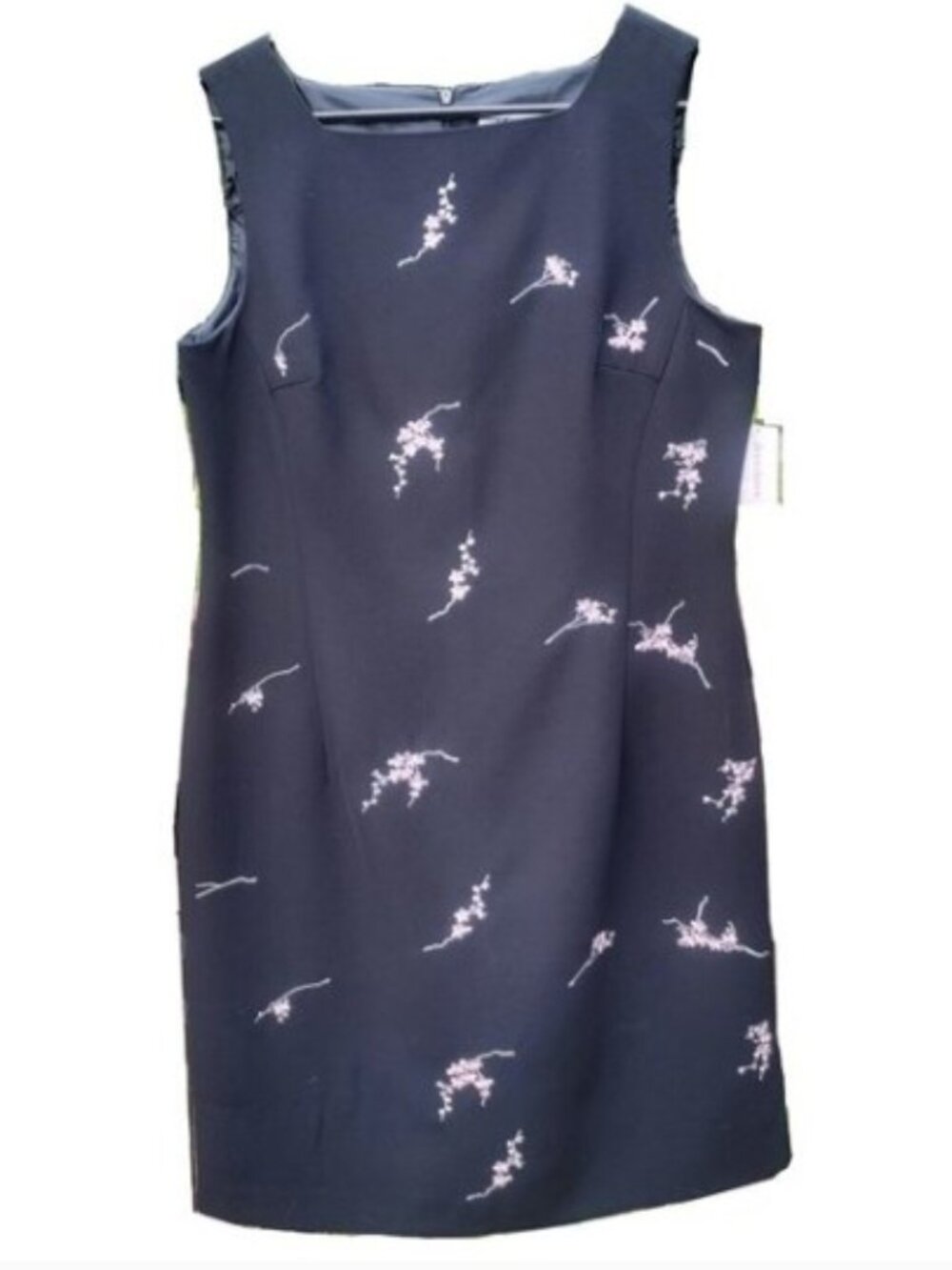 Black Dress w/ Pink/White Embriodered (Sz 14)